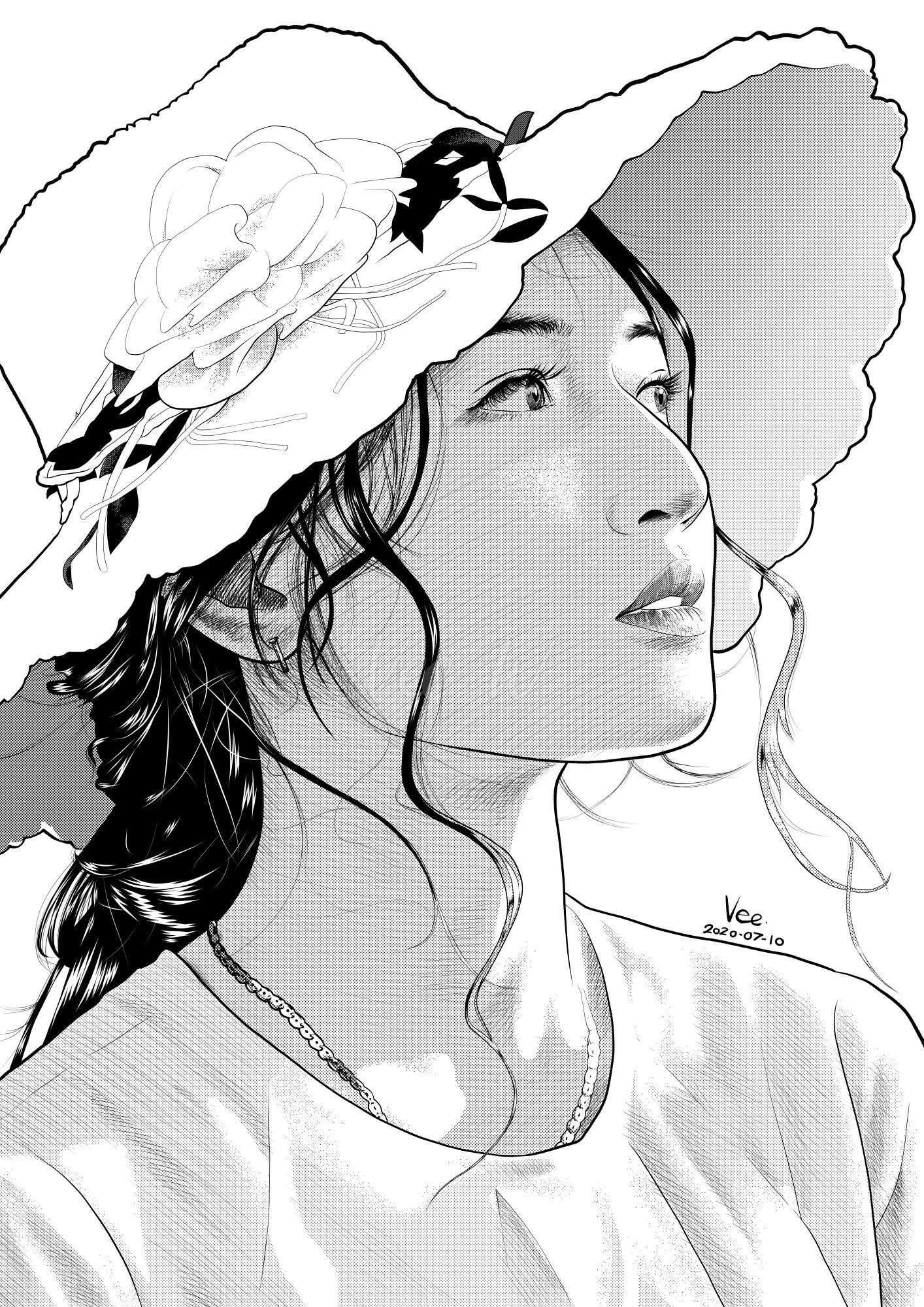 Woman wearing sunhat